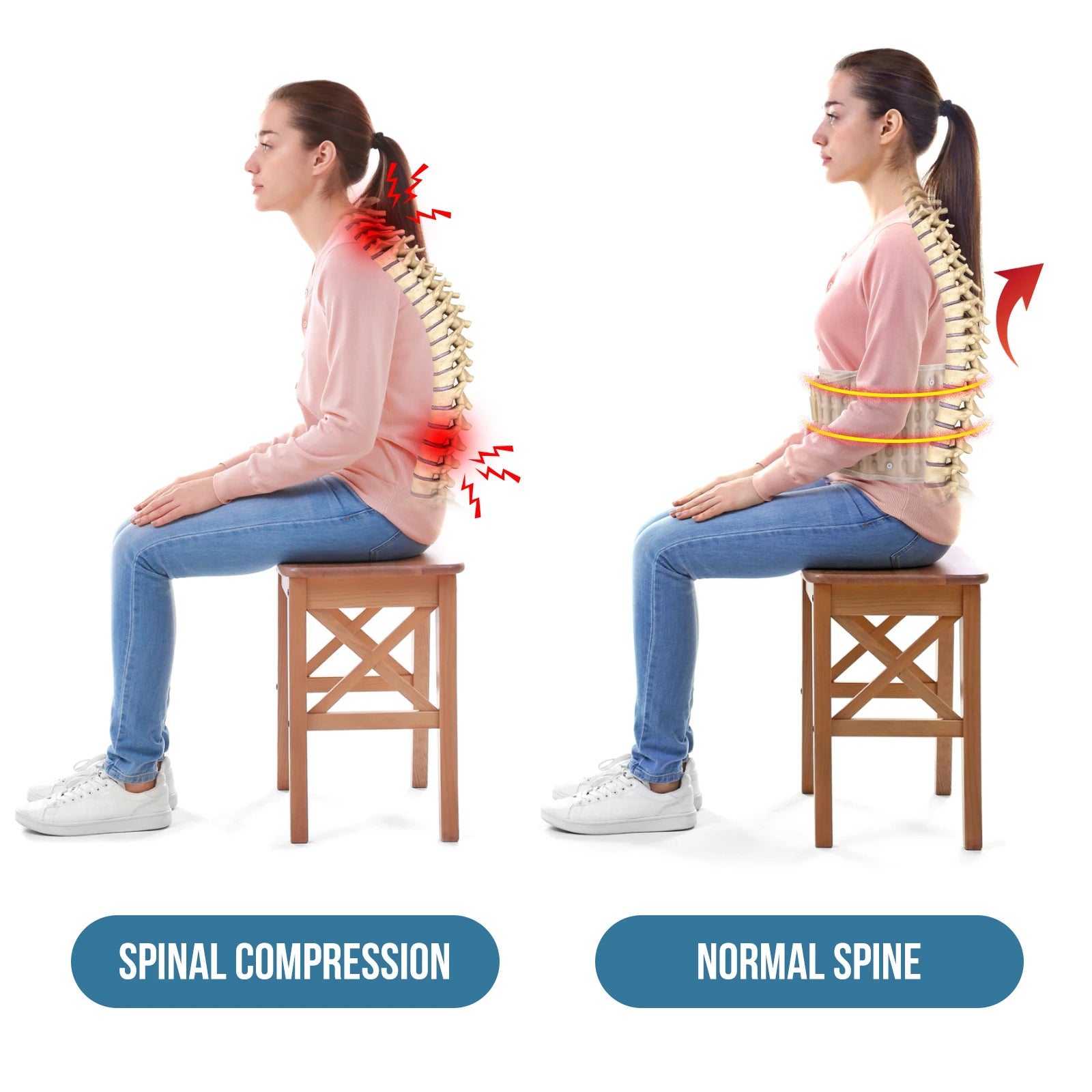 Spinal Air Traction Brace Decompression Back Belt Lumbar Support Belt for Men & Women Lower Back Back Posture Correction Strap Peaceful Pleasures Health and Wellness