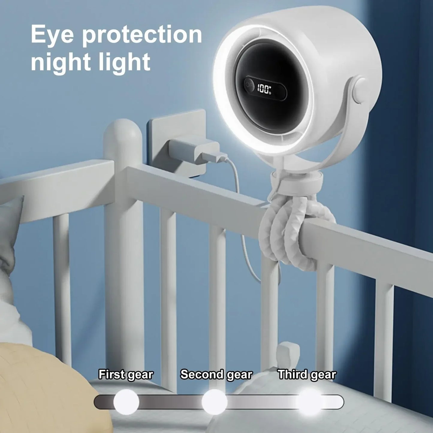 Octopus Stroller Fan 20000mAh USB Rechargeable & LED Night Light