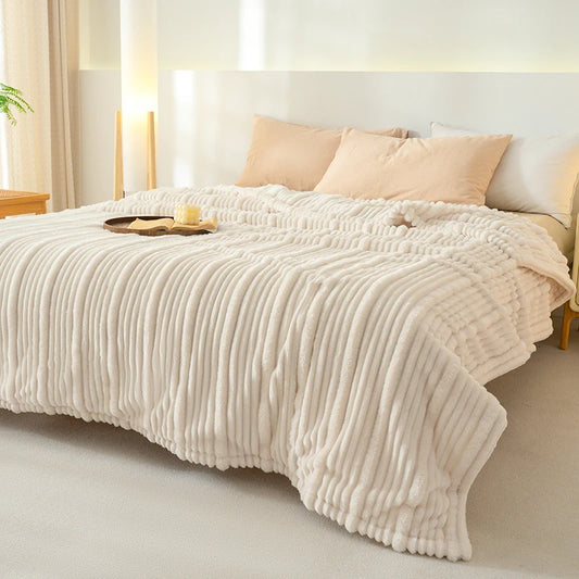 Ribbed Flannel Fleece Throw Blanket – Super Soft All Season Flannel Throw Blanket Peaceful Pleasures Health and Wellness