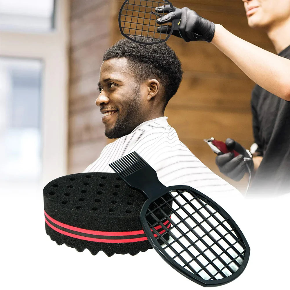 Wave Hair Brush, Pick Comb & Sponge Set – Afro Styling Kit
