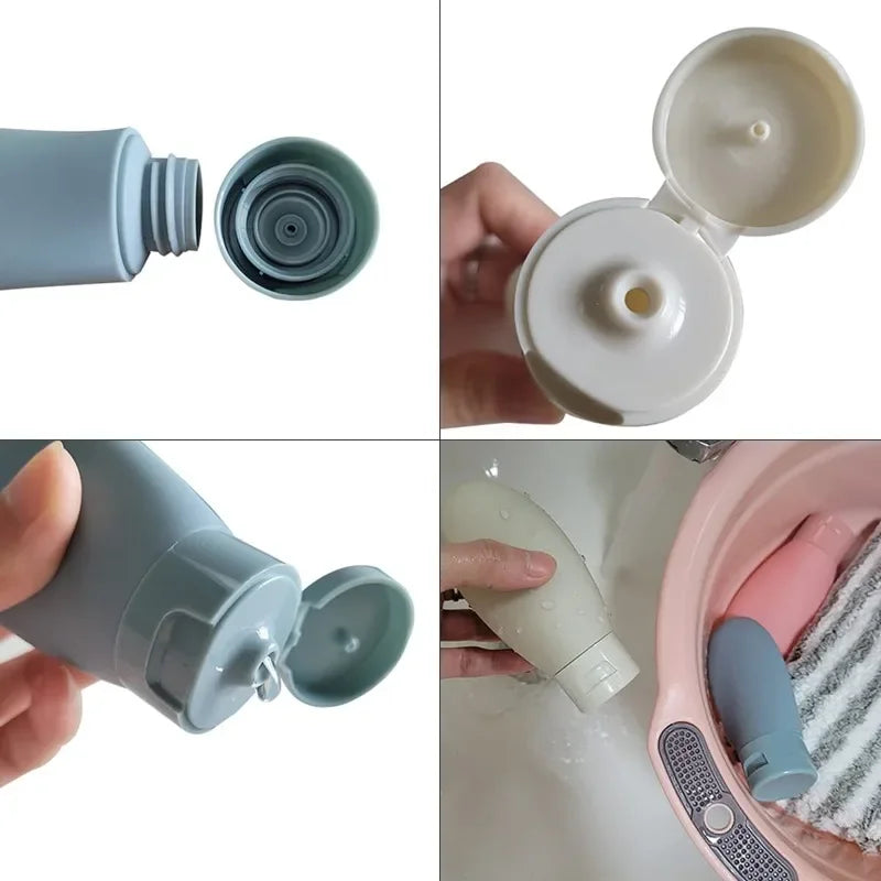 3pcs 1set Travel Refillable Cosmetic Containers 60ML Travel Bottles Set Mini Squeeze Bottles for Toiletries Shampoo Conditioner Peaceful Pleasures Health and Wellness