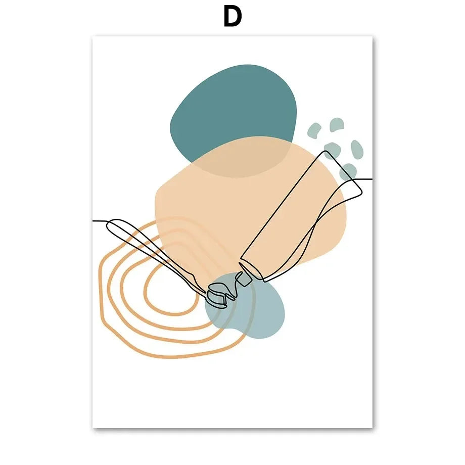 Dental Clinic Canvas Wall Art | Abstract Tooth Line Print
