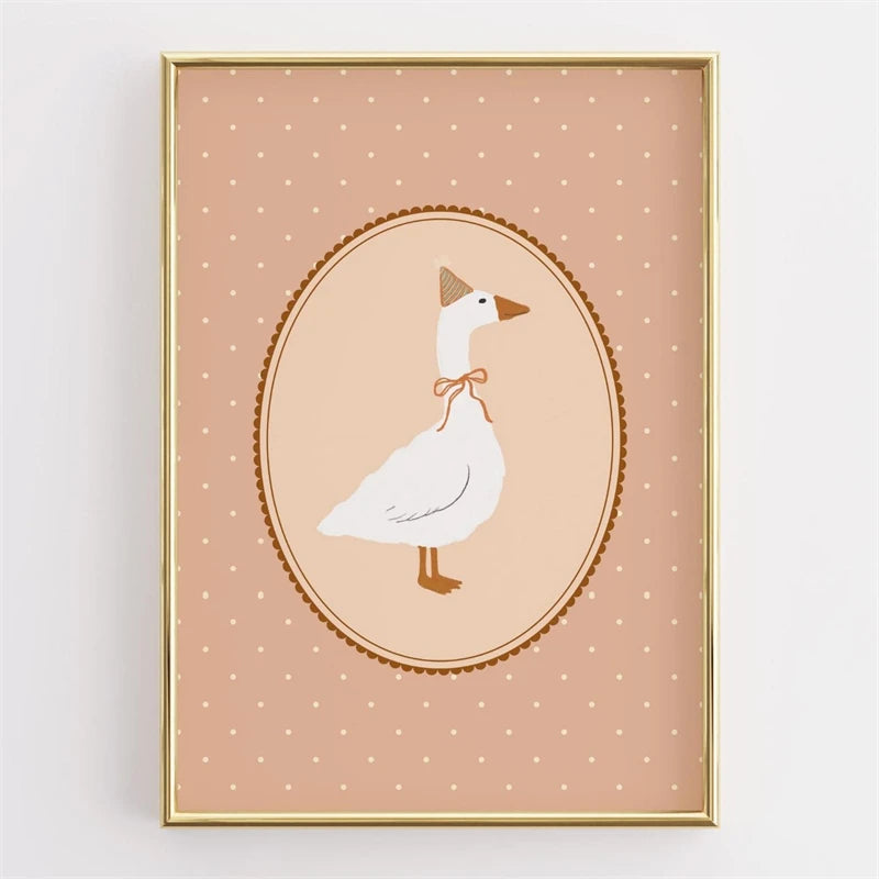 Nordic Elephant Nursery Canvas Poster | Minimalist Safari Wall Art