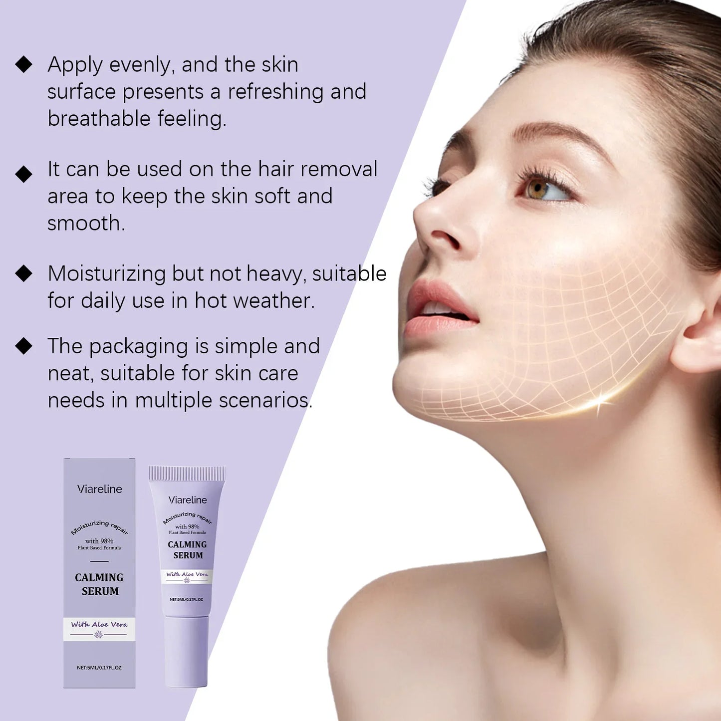 Viareline Facial Roller Serum – Hydrate, Tighten & Moisturize