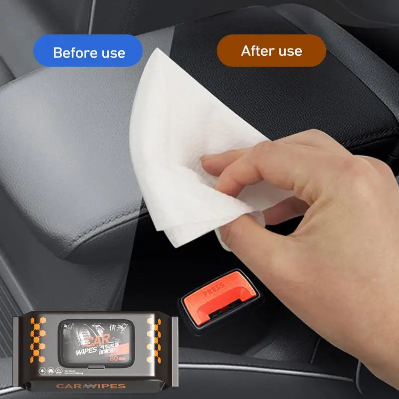 Car Interior Cleaning Wipes – Dashboard, Leather & Seat (80ct)
