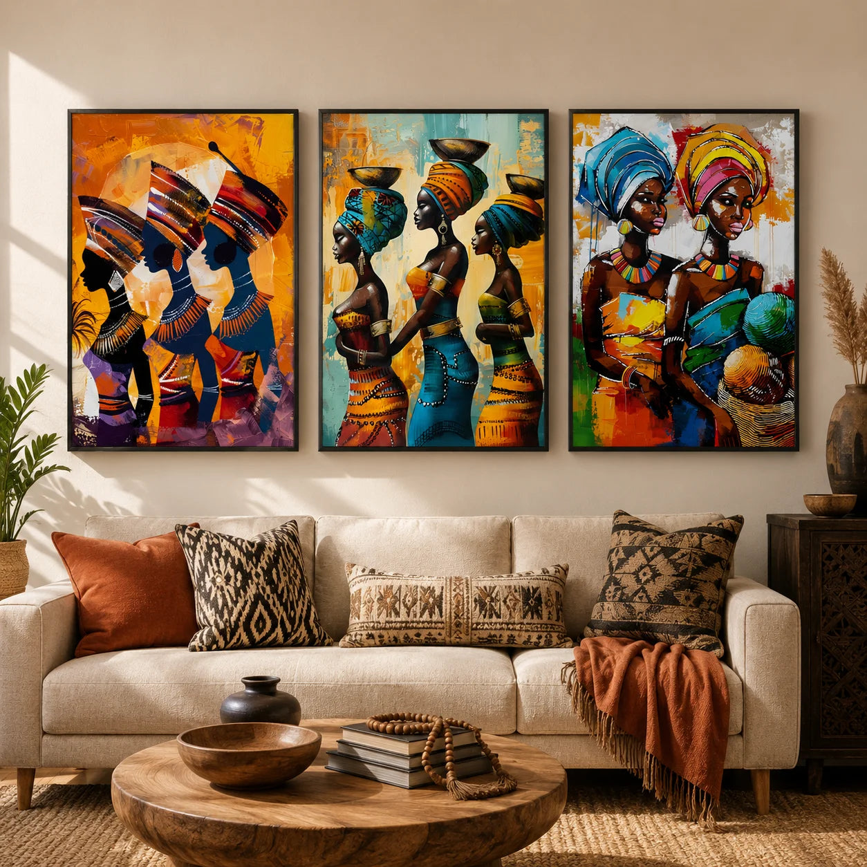Abstract Tribal Female Canvas Wall Art | Western Boho Décor Canvas Wall Art Peaceful Pleasures Health and Wellness