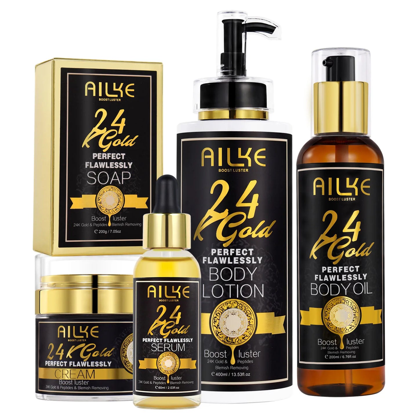 AILKE 24K Gold Skin Brightening Set | Turmeric, Glutathione & Vitamin C