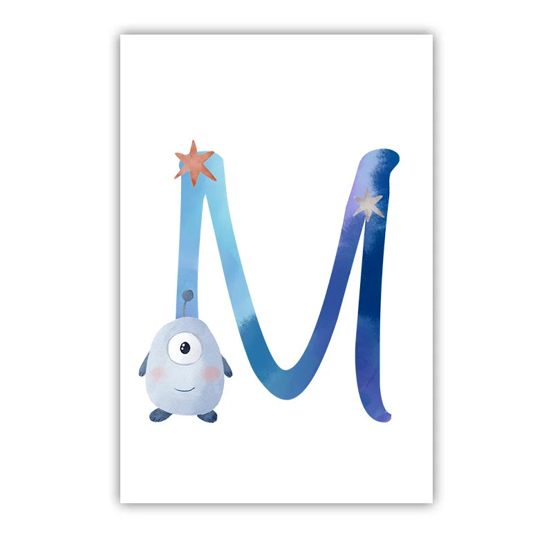 Custom Name Kids Canvas Wall Art – Anime Space Nursery Print