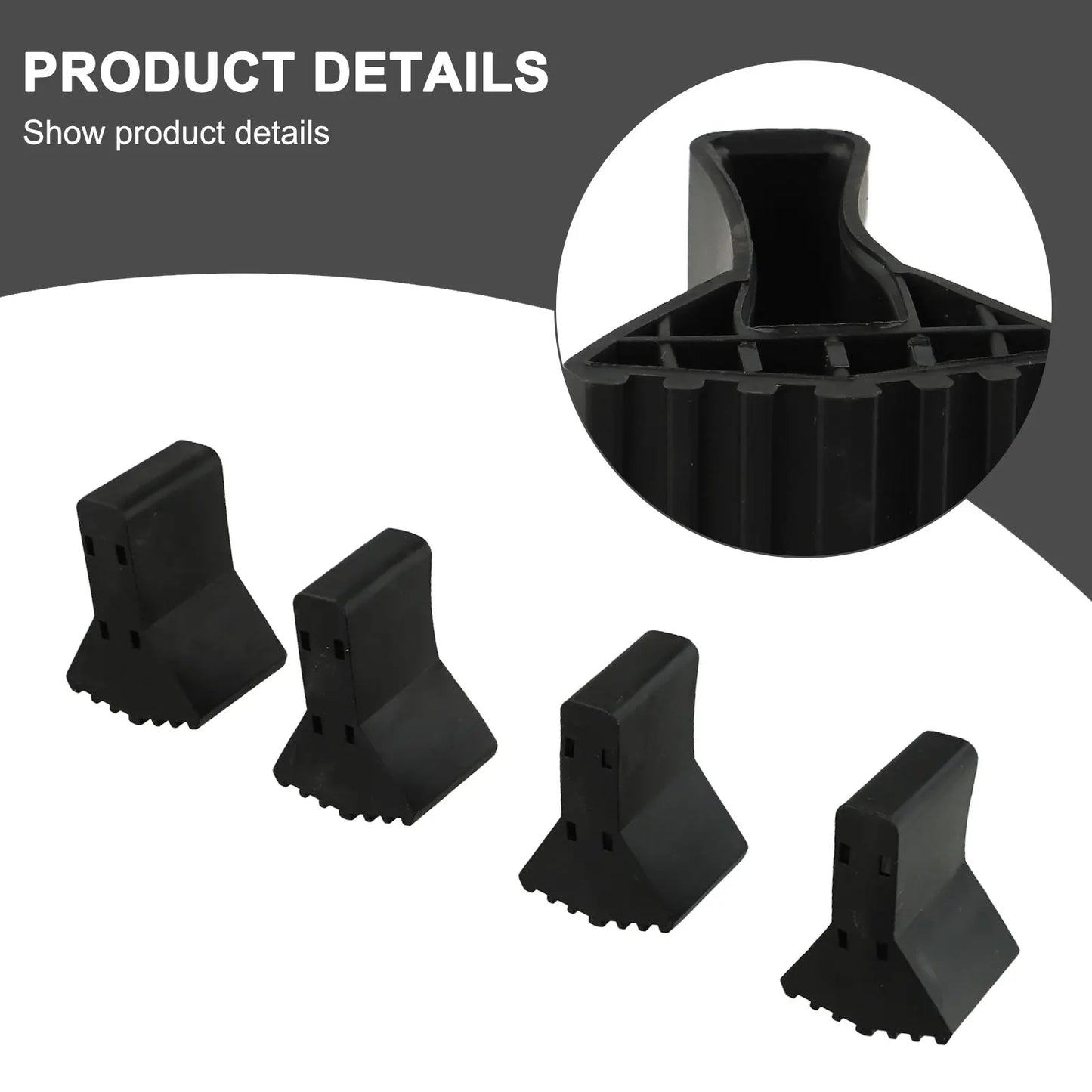 Non-Slip Rubber Ladder Feet Pads & Furniture Protectors 4/6 Pcs