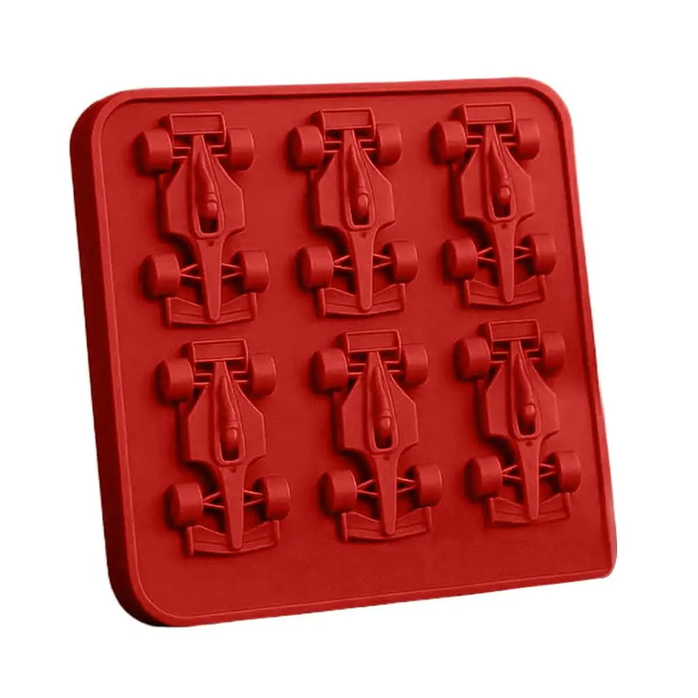 F1 Racing Car Ice Cube Tray | 6-Cavity 3D Silicone Mold
