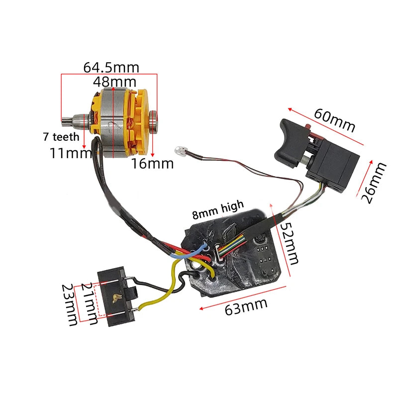Brushless Motor Control Board for Dayi 2106/161/169 Wrench 18V