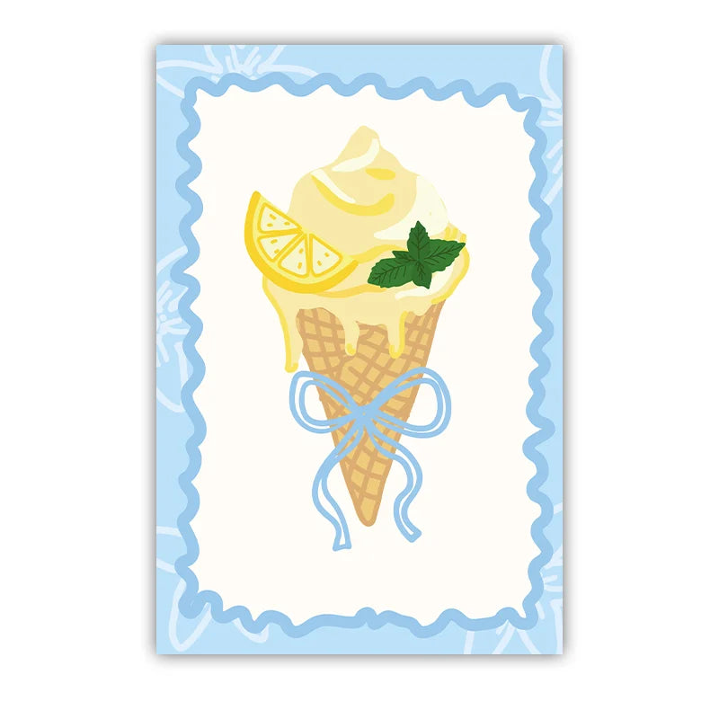 Kitchen Wall Art, Nordic funny Lemon Dessert Canvas Painting, Minimalist Poster Print for Dining Room Wall Decor Peaceful Pleasures Health and Wellness 02 15x20cm No Frame China Mainland