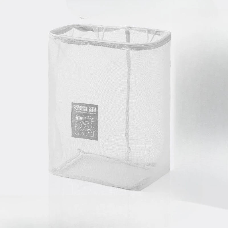 New Large Capacity Foldable Dirty Clothes Basket for Household Wall Mounted Mesh Bathroom Drainage and Moisture Prevention Boxes Peaceful Pleasures Health and Wellness gray