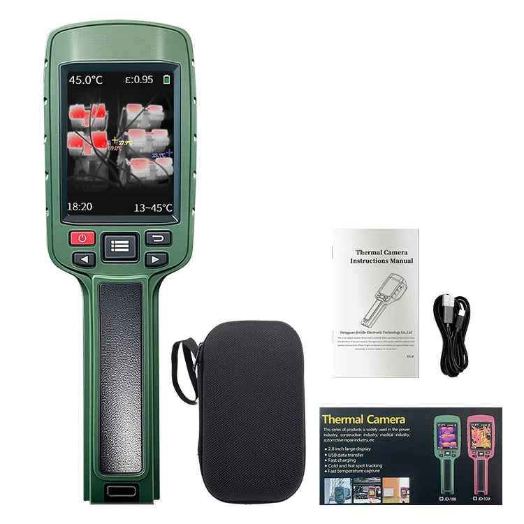 Infrared Thermal Imager Rechargeable Handheld Thermal Imaging Camera 440℃ Waterproof Dustproof Anti-Drop IR Thermal Detector Peaceful Pleasures Health and Wellness JD-108