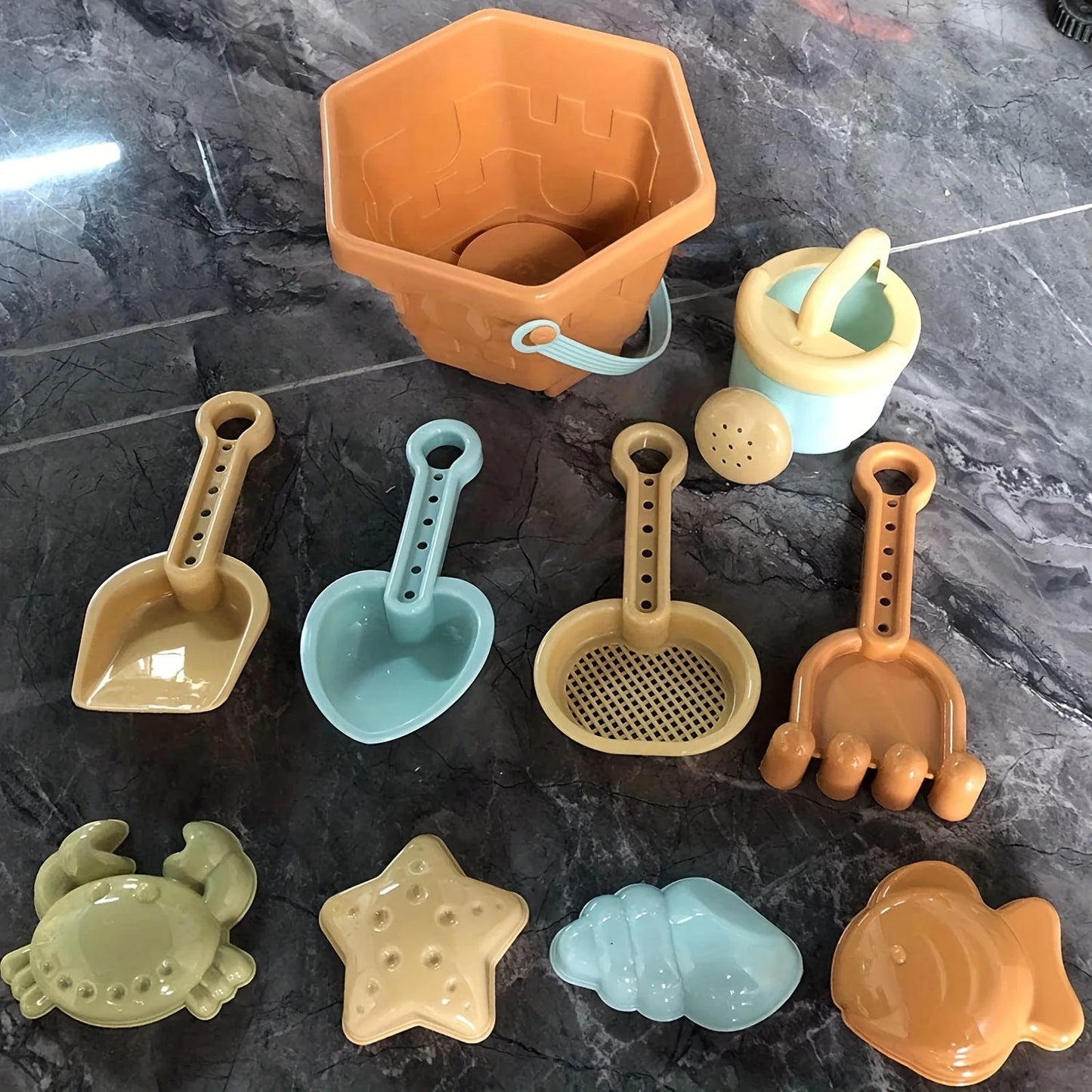 10-Piece Beach Sand Toys Set | Buckets, Shovels & Molds