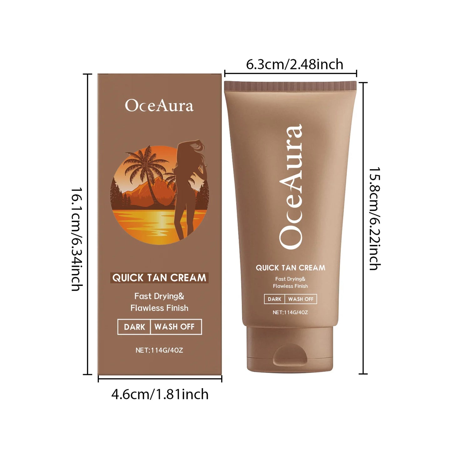 OceAura Sunless Self Tanning Cream | Castor & Jojoba Oil