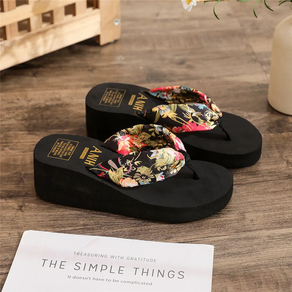 Women's Bohemian EVA Platform Flip Flops – Beach Slippers