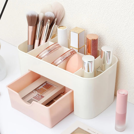 Makeup Organizer with Drawer & 6 Compartments | Cosmetic Storage Makeup Storage Organizer Peaceful Pleasures Health and Wellness
