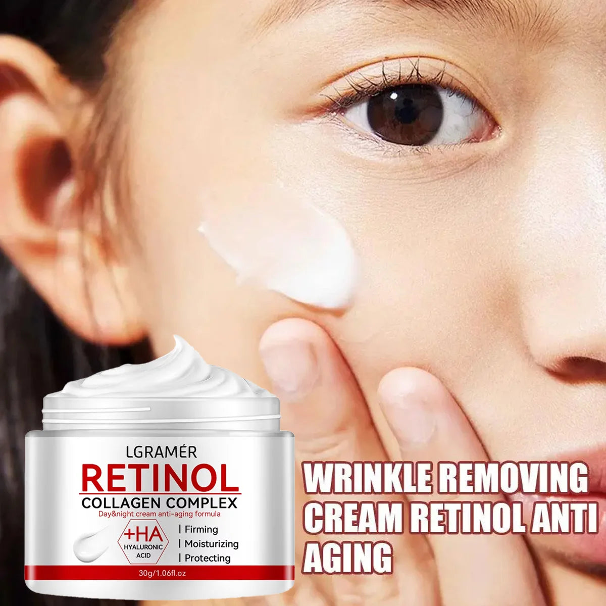 Retinol Lifting Firming Face Cream Collagen Smooth Wrinkles Facial Skin Moisturizer Fade Fine Lines Brighten Skin Care Cosmetics Peaceful Pleasures Health and Wellness