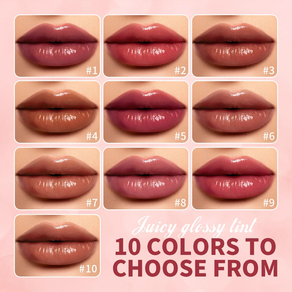Mirror Lip Stain Lip Glaze Color Long Lasting Shiny Gloss Nude Lipstick Moisturizing Skin Brightening Cosmetics Lips Glosses Peaceful Pleasures Health and Wellness