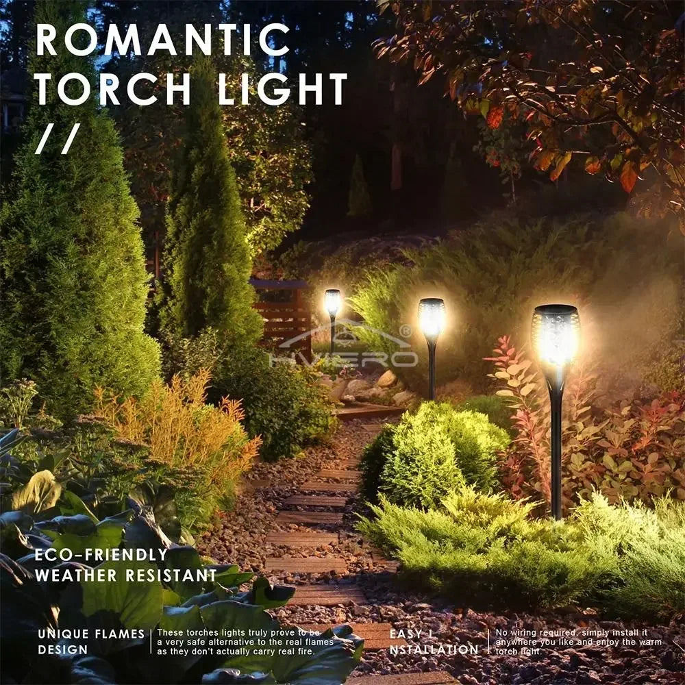 Solar Flame Torch Light 51 LED Outdoor Garden Stake Lamp