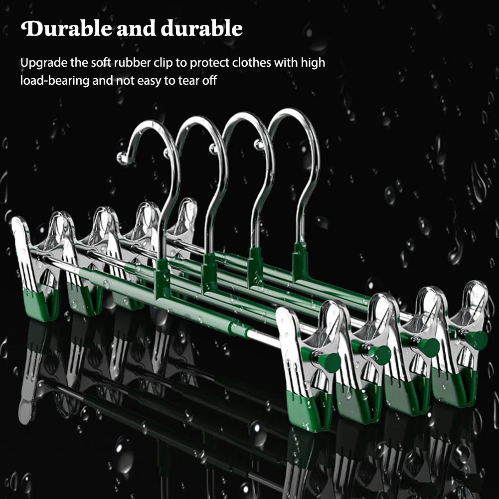 10-Pack Adjustable Clip Pants & Skirt Hangers | Non-Slip Steel