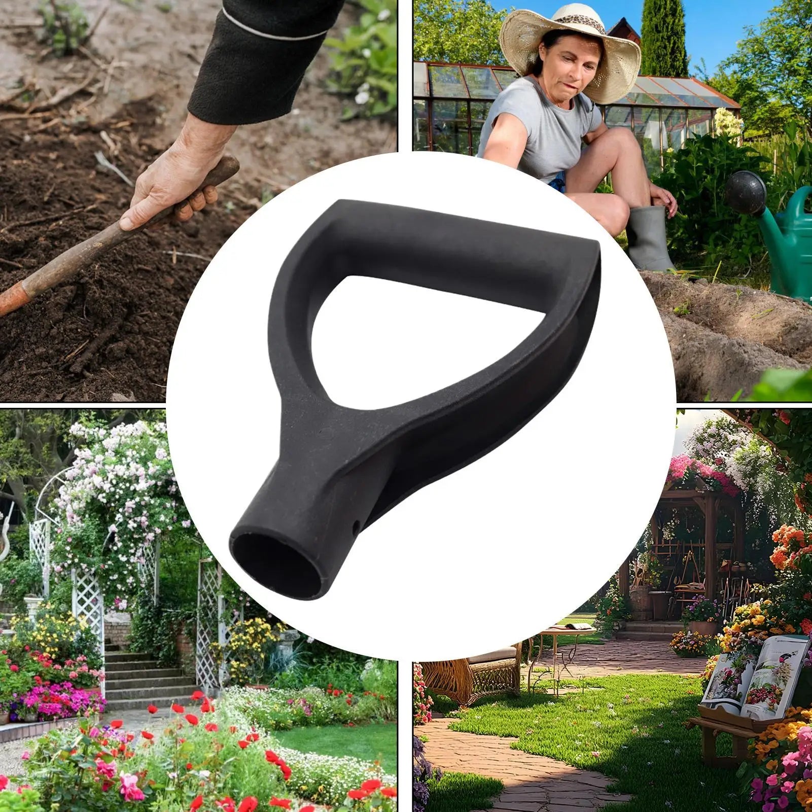 Snow Shovel Handle D Shape Replacement Scoop Grip Digging Shovel Handle for Raking Backyard Lawn Patio Farm Landscape Yard Peaceful Pleasures Health and Wellness