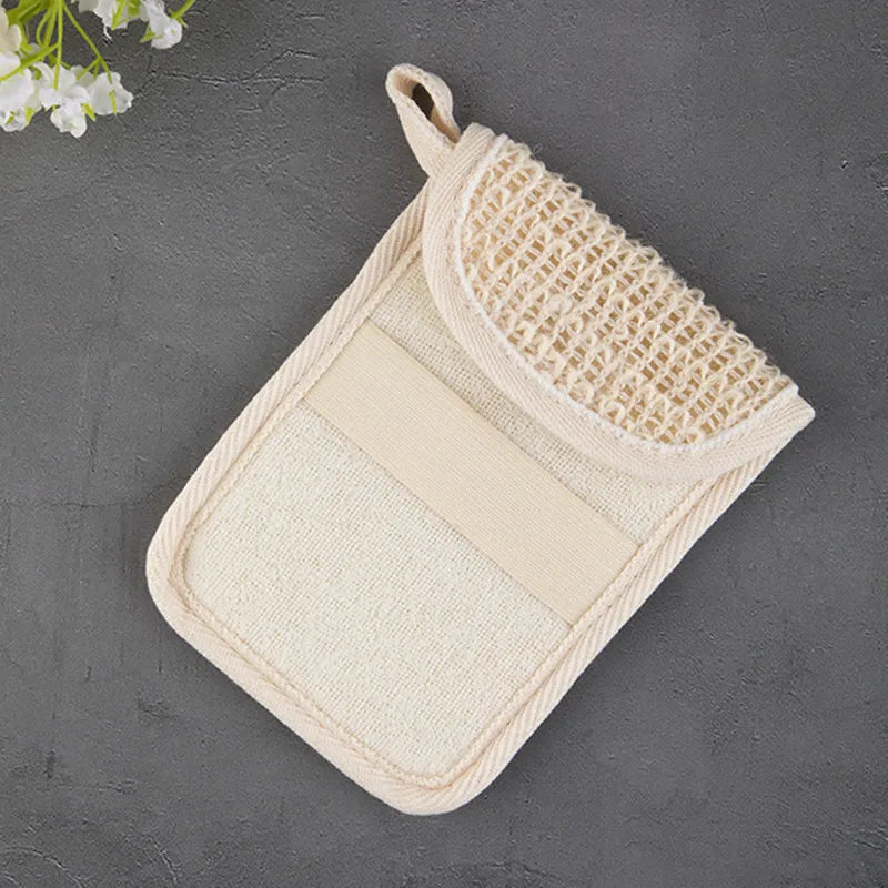 Cotton Linen Soap Saver Bag | Exfoliating Shower Mesh Pouch