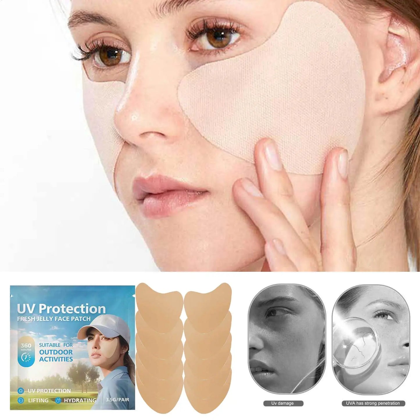 5 Pairs Sunscreen Face Patches for Outdoor Activities Peaceful Pleasures Health and Wellness