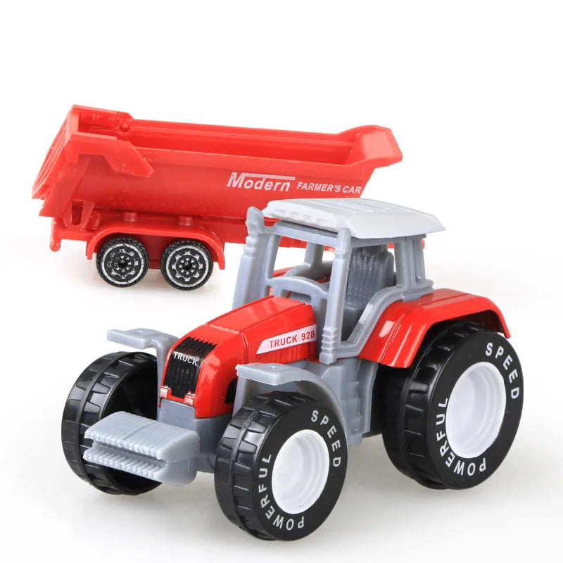 Diecast Farm Vehicles Mini Car Model Engineering Tractor Toys Kids