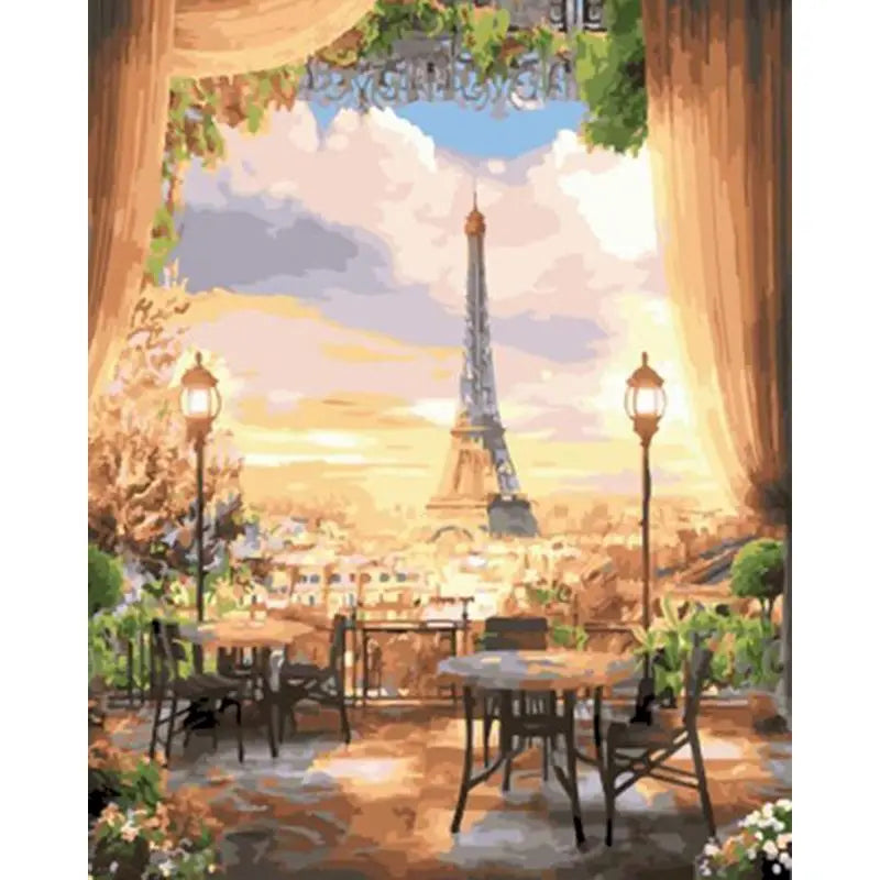 Paris Street Paint by Numbers Kit – 60×75cm DIY Canvas Art