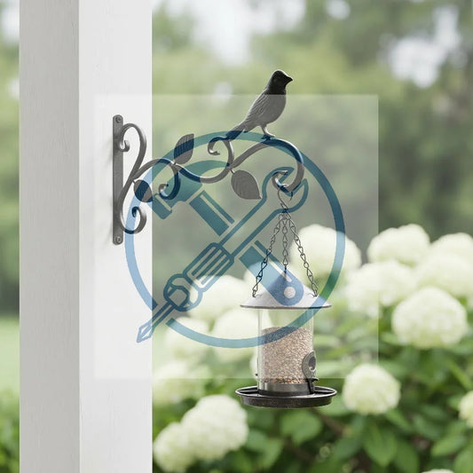 Wrought Iron Hanging Plant Bracket – Bird & Leaf Wall Decor Wall Plant Bracket Peaceful Pleasures Health and Wellness