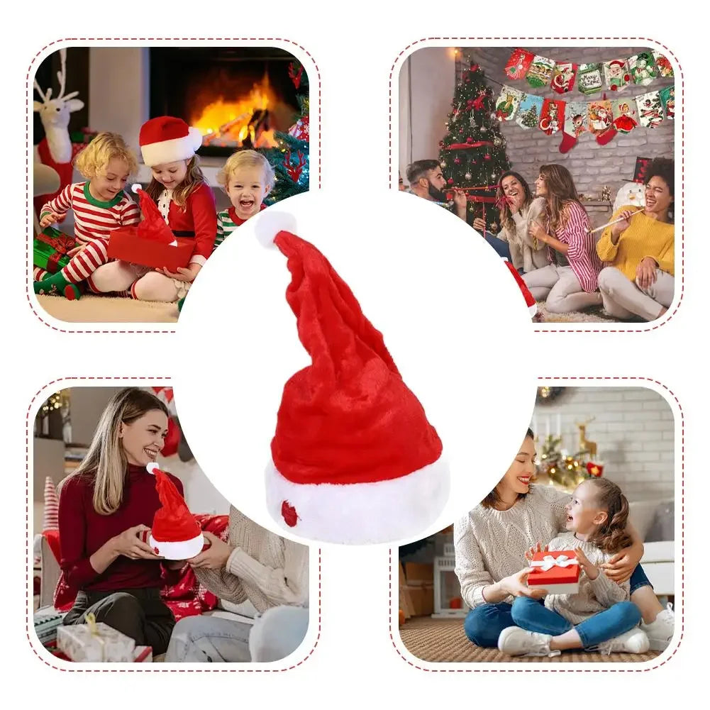 Singing and Dancing Christmas Hat Electric Santa Hat Music Christmas Hat Christmas Party Supplies Gifts (NO Battery) Peaceful Pleasures Health and Wellness