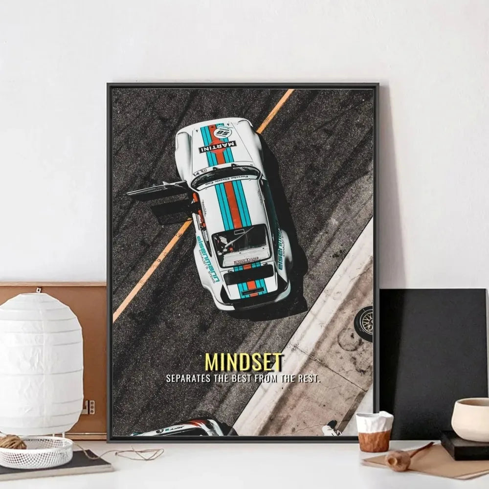 Martini Racing Retro Poster Canvas Painting Bar Retro Poster Mural Modern Home Living Room Bedroom Study Decorative Art Peaceful Pleasures Health and Wellness