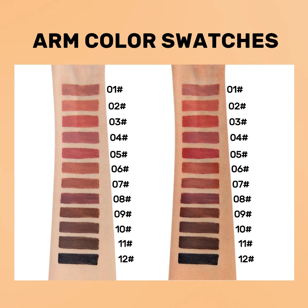 QIBEST Double Head Lip Liner&Brush Pen Mist Matte Velvet Contour Tint Lipstick Pencil Long Lasting Nude Brown Natural Lip Makeup Peaceful Pleasures Health and Wellness