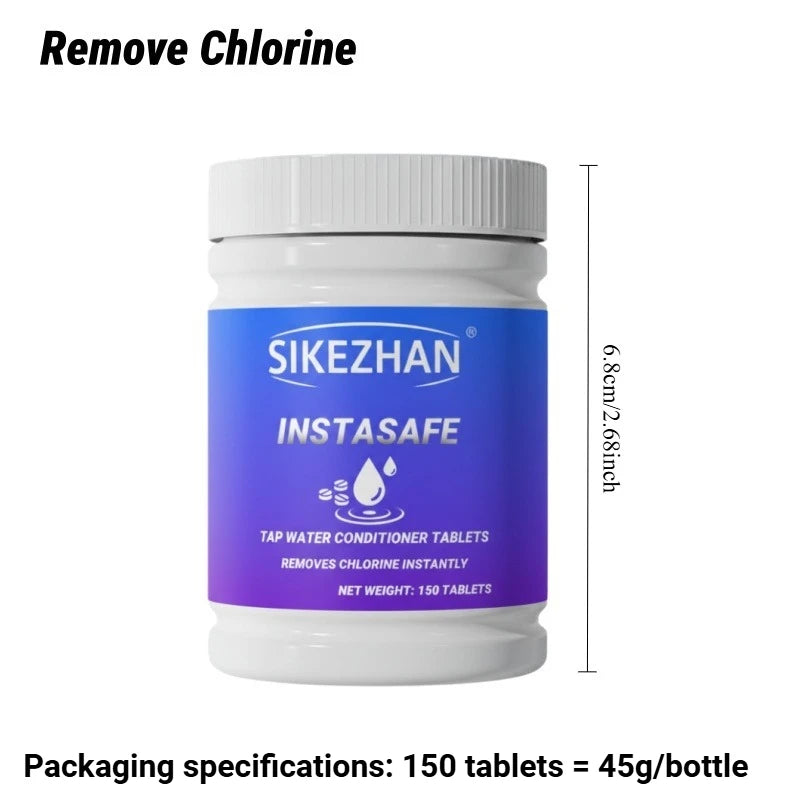 SIKEZHAN Aquarium Water Treatment Tablets Algae Remover Methylene Blue Nitrifying Bacteria Fish Tank Clarifier Conditioner Set Peaceful Pleasures Health and Wellness InstaSafe (Dechlor)