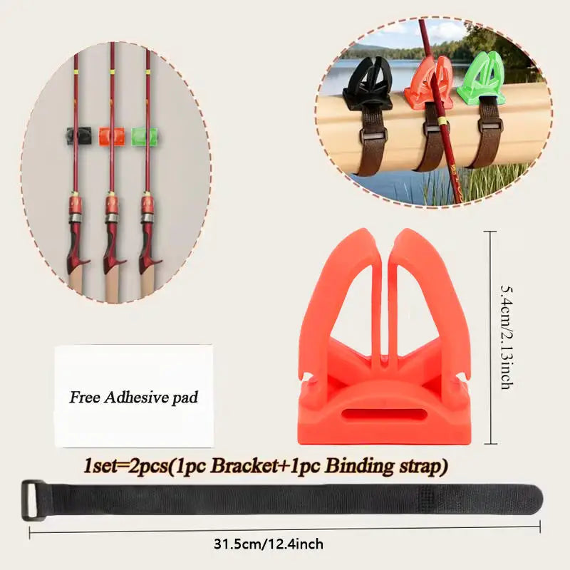 Silicone Fishing Rod Holder Quick Release Rod Clip with Strap Fishing Pole Storage Rack for Kayak & Bridge Fishing Accessories Peaceful Pleasures Health and Wellness