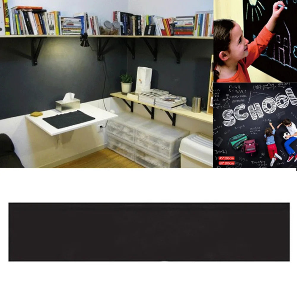 Erasable Chalkboard Wall Sticker 45x200cm | PVC with Chalk