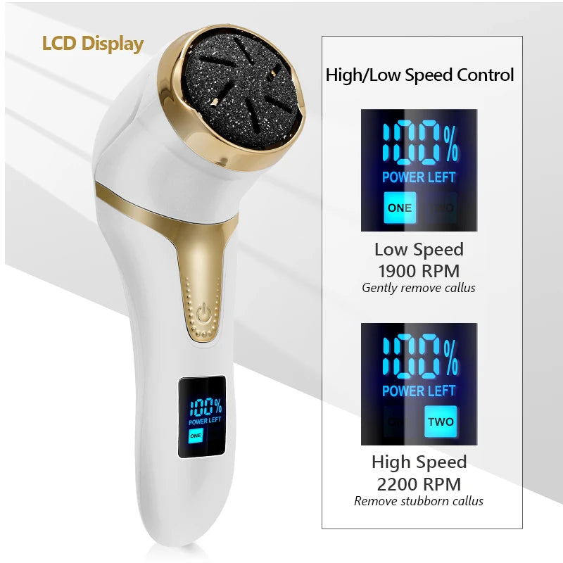 Professional Pedicure Foot Dead Skin Removal Machine Rechargeable Electric Foot Rasp Foot File and Callus Remover Peaceful Pleasures Health and Wellness