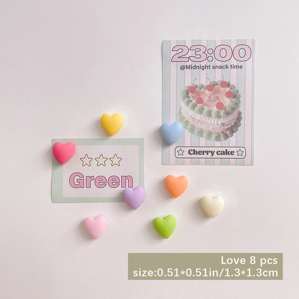 Cartoon Heart-shaped Magnetic Refrigerator Sticker Mixed Mini