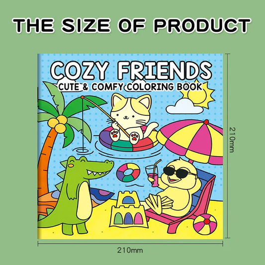 Children's Painted Painting Book Cozy Friend Cute Comfy Coloring Peaceful Pleasures Health and Wellness COZY FRIENDS