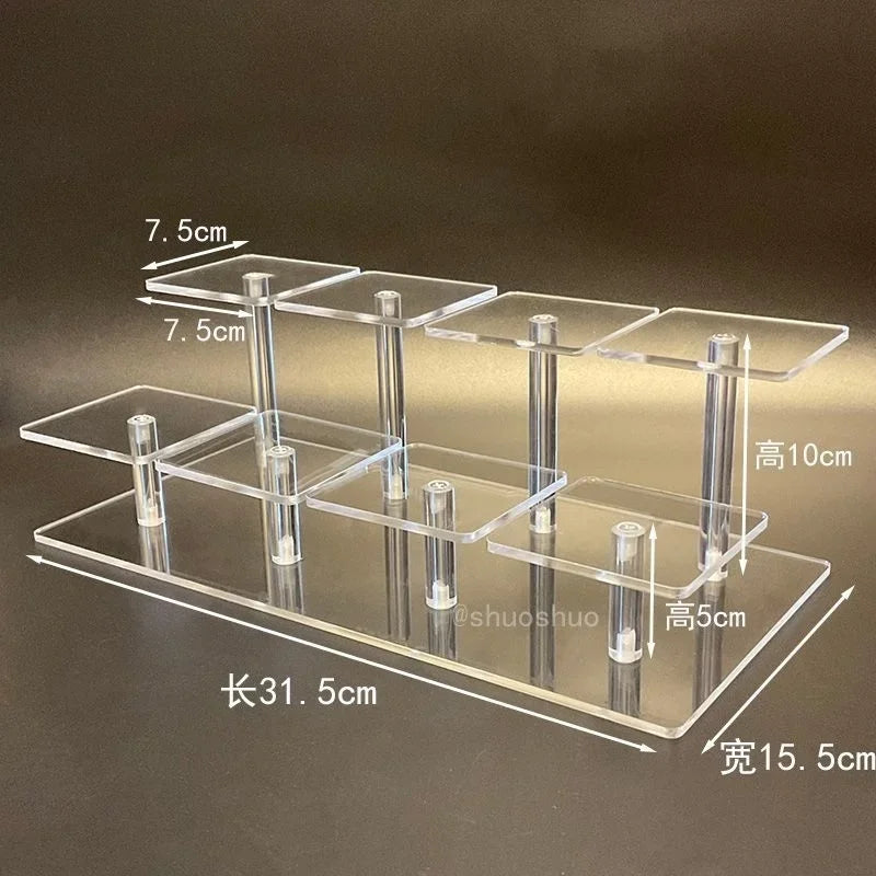 Acrylic Square Display Stand for Figurines, Perfume & Jewelry