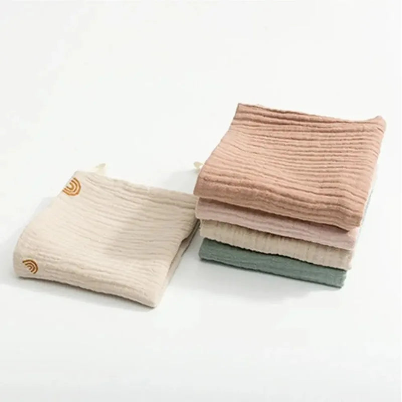 Baby Muslin Washcloths 5-Pack | Soft Cotton Newborn Face Towels