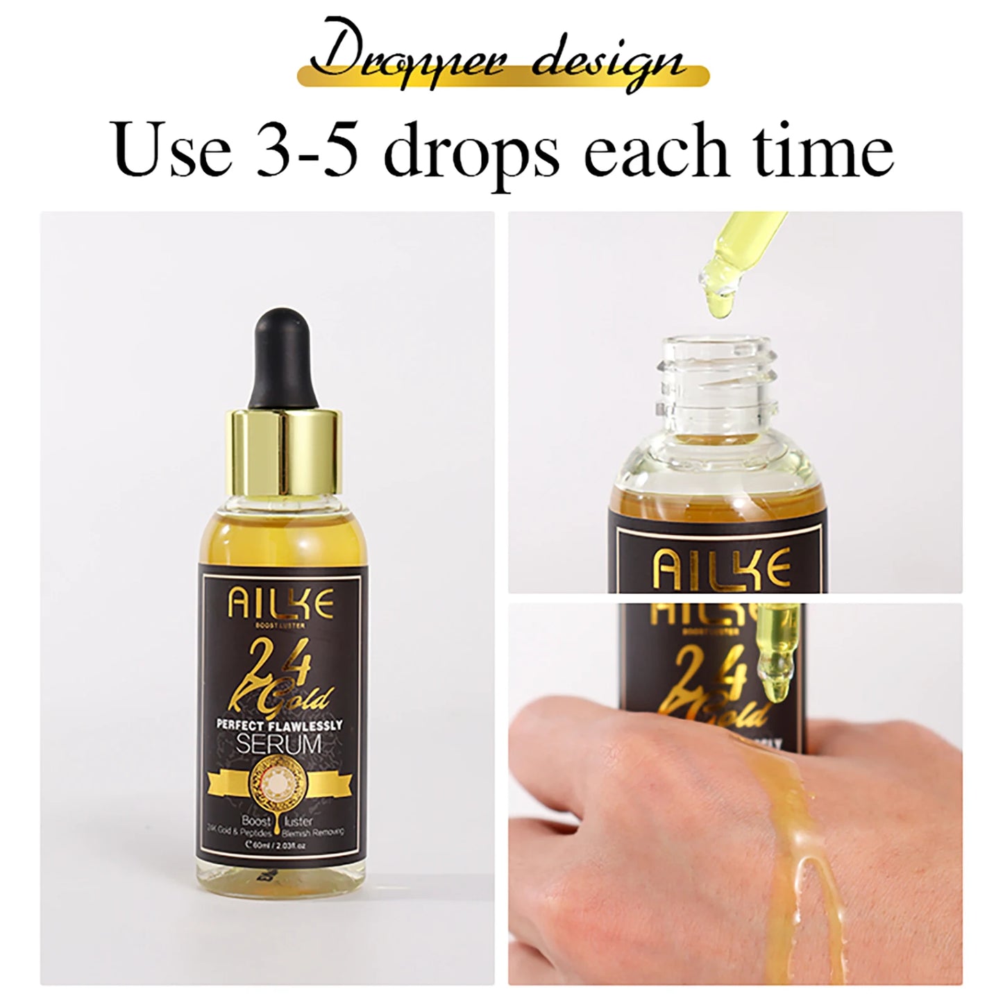 AILKE 24K Gold Brightening Face & Body Serum | Even Skin Tone