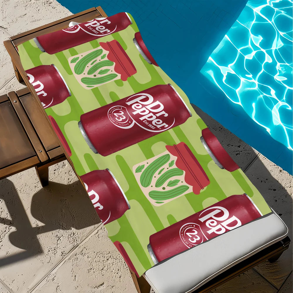 Dr Pepper Quick-Dry Beach Towel | Soft Microfiber Pool Towel Quick-Dry Beach Towel Peaceful Pleasures Health and Wellness z8 STJ70x140CM