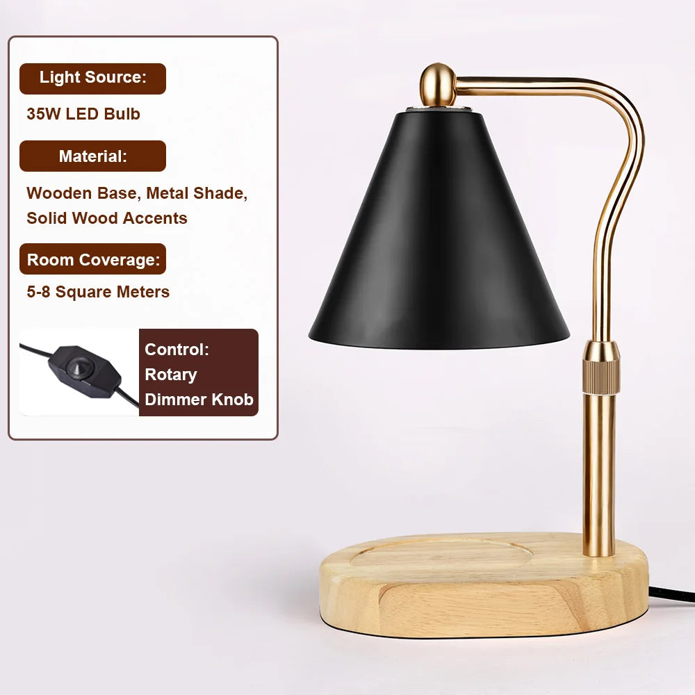 RUNTOIN Dimmable Candle Warmer Lamp | Black Wax Melt Warmer