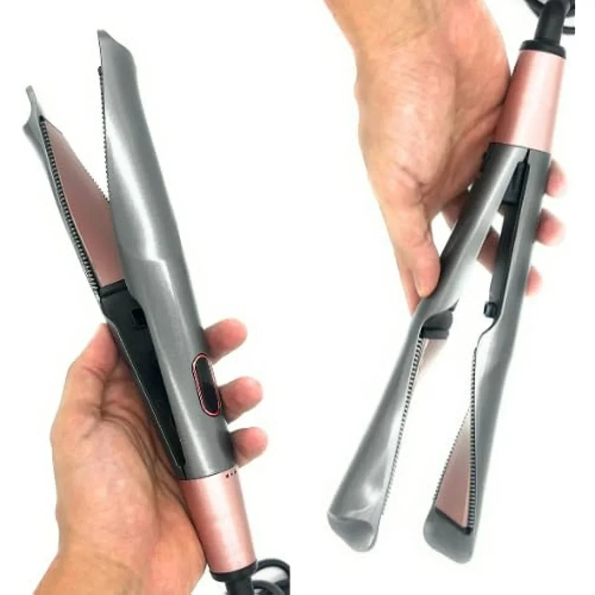 Hair Straightener And Curler 2 in 1 Ceramic Tourmaline Twist Straightening Curling Hair Styling Flat Iron Tool Dual Voltage Peaceful Pleasures Health and Wellness