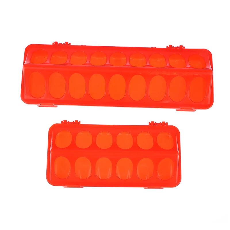 Household Red Double Row 12/18 Holes Poultry Ground Feeder Plastic Clamshell Feeding Chicken Groove Farm Breeding Supplies Peaceful Pleasures Health and Wellness