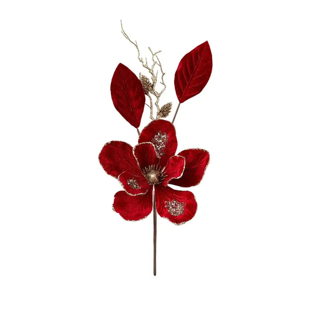 Simulation Christmas Flower Centrepiece | Sequin Faux Holiday Bloom