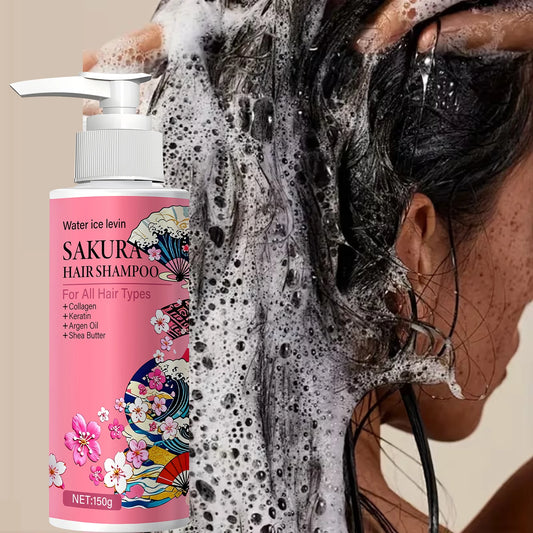 Sakura Shampoo – Collagen, Keratin, Argan Oil & Shea Butter Nourishing Hair Shampoo Peaceful Pleasures Health and Wellness